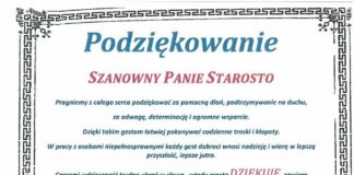 Udało się! podziękowania dla Starosty