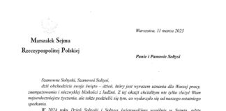 List od Marszałka Sejmu RP Szymona Hołowni z okazji Dnia Sołtysa