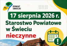 Starostwo Powiatowe w Świeciu nieczynne 17 sierpnia