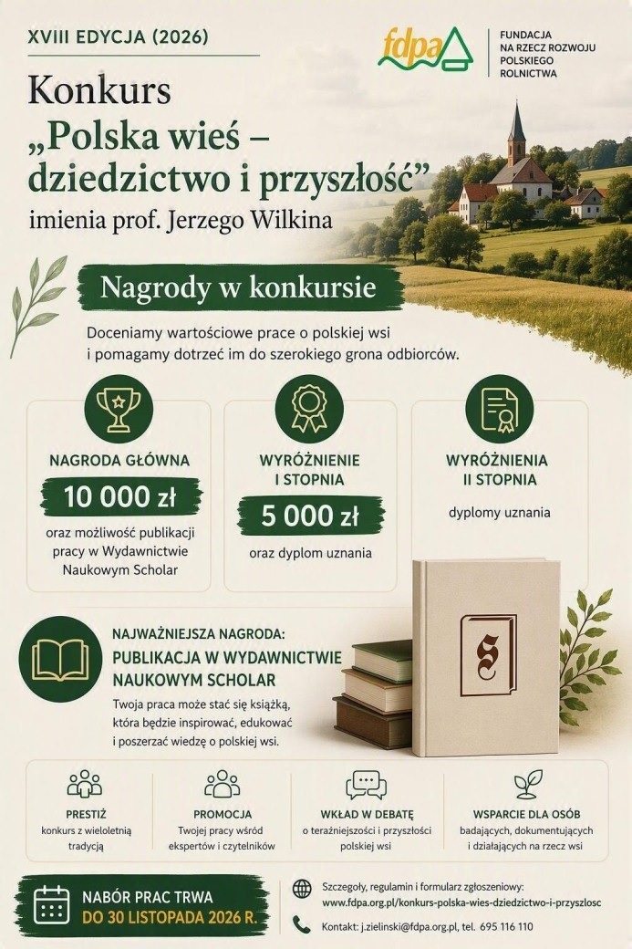 XVIII edycja konkursu „Polska wieś – dziedzictwo i przyszłość”